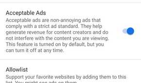 Adblock Browser settings