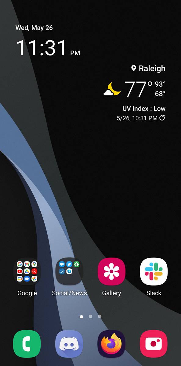 Home screen in One UI 3.1