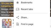 Chrome menu