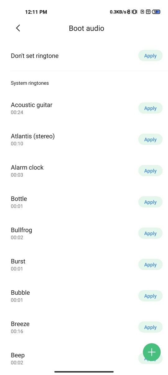 Select custom boot audio in MIUI Themes app
