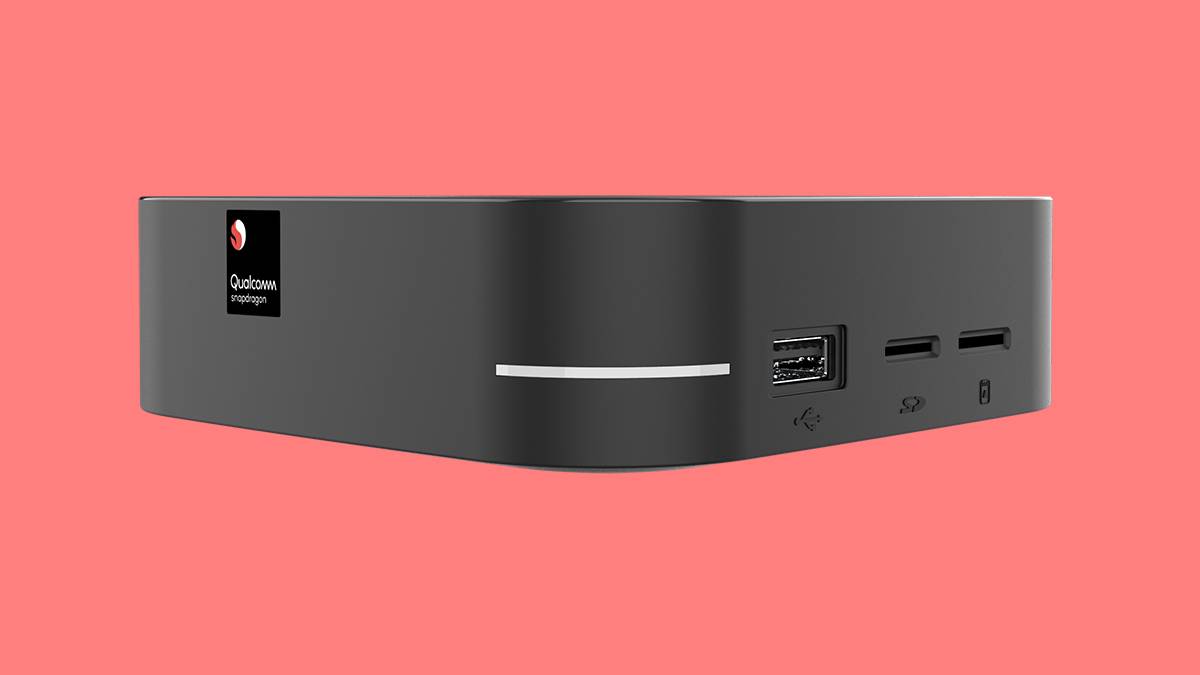 Snapdragon Developer Kit showing ports and red background