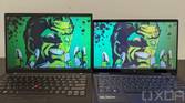 ThinkPad X1 Carbon next to HP Elite Dragonfly