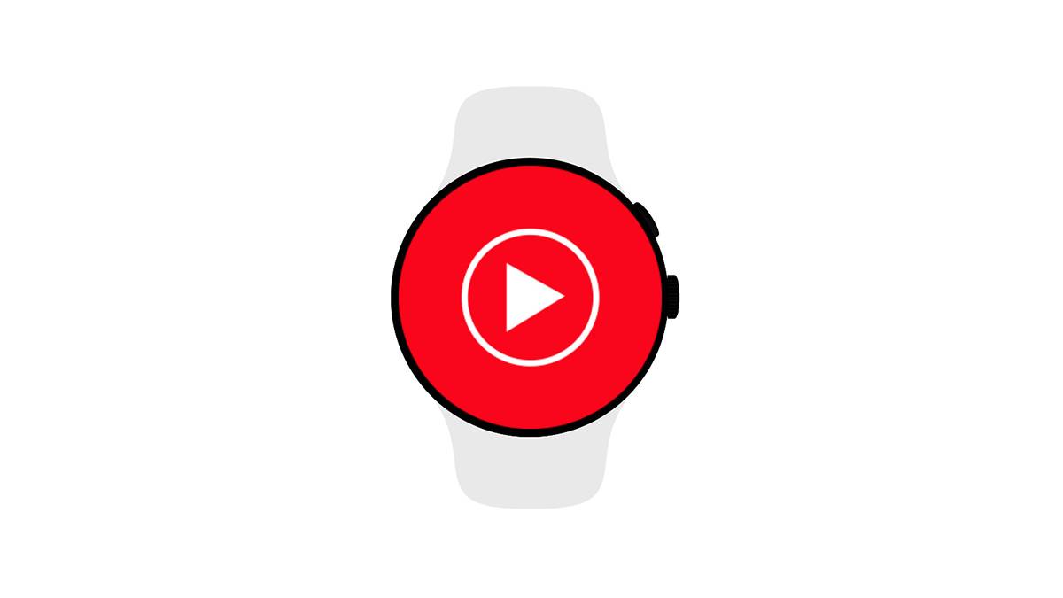 YouTube Music logo on a watch dial on white background