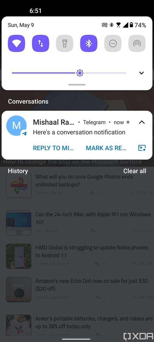 Conversation section in ZenUI 8 based on Android 11