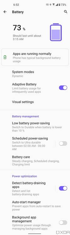 Battery settings in ZenUI 8