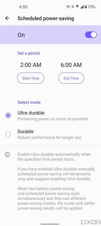Scheduled power saving in ZenUI 8