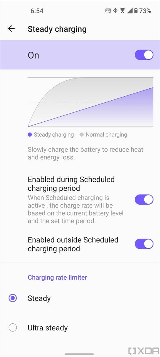 Steady charging settings in ZenUI 8