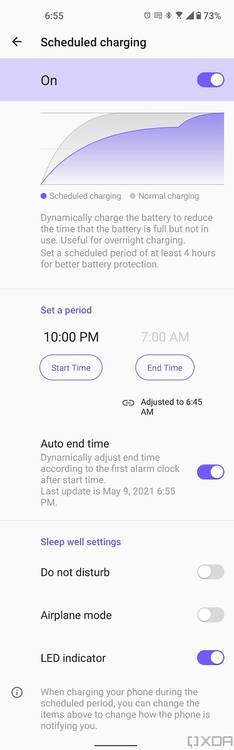 Scheduled charging settings in ZenUI 8