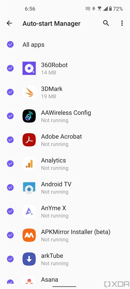 Auto-start manager in ZenUI 8
