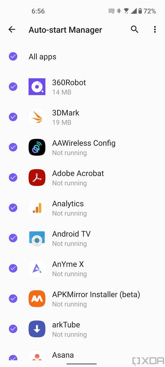 Auto-start manager in ZenUI 8