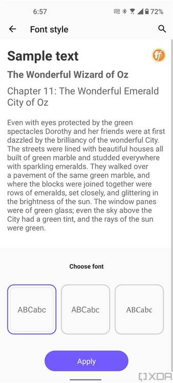 Font settings in ZenUI 8