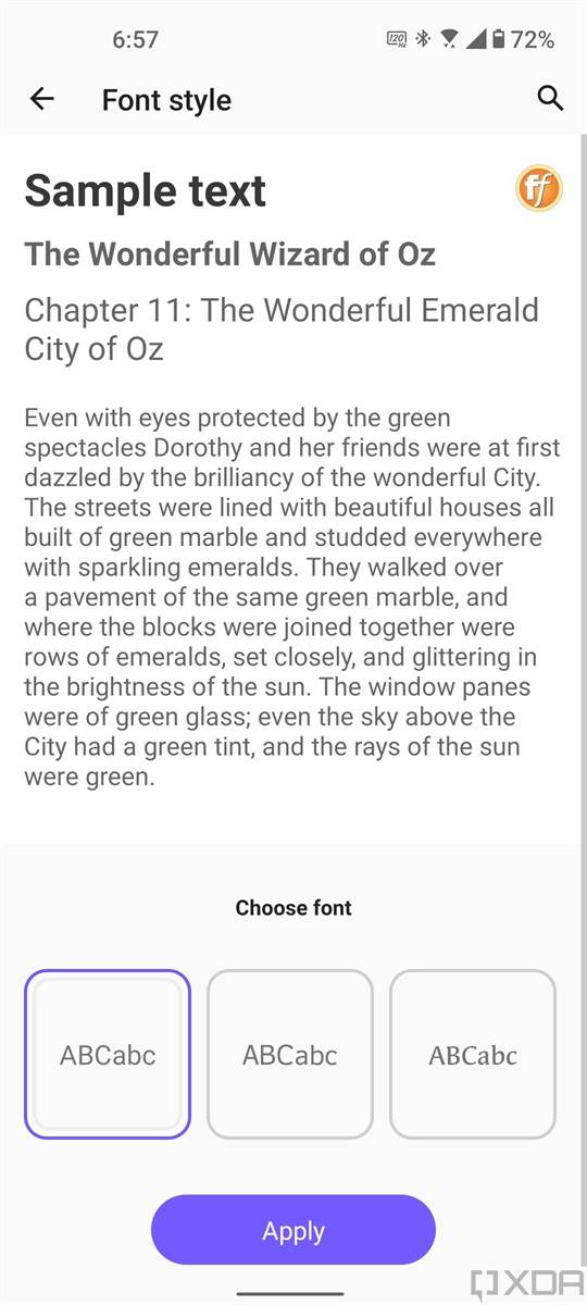 Font settings in ZenUI 8