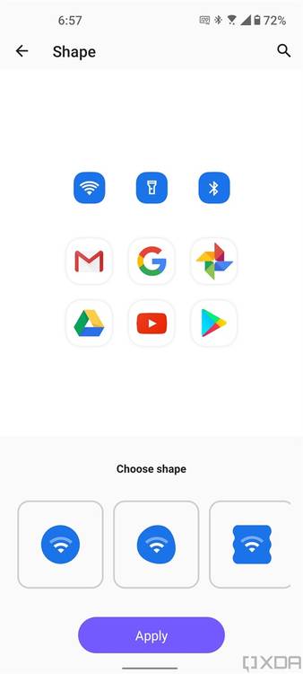 Icon shape settings in ZenUI 8