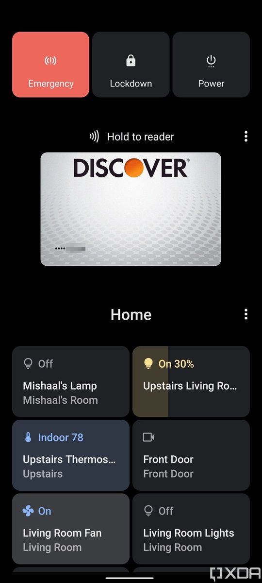 Smart home controls and quick wallet access in the power menu of ZenUI 8 based on Android 11