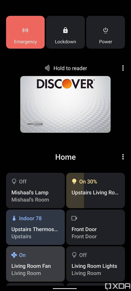 Smart home controls and quick wallet access in the power menu of ZenUI 8 based on Android 11