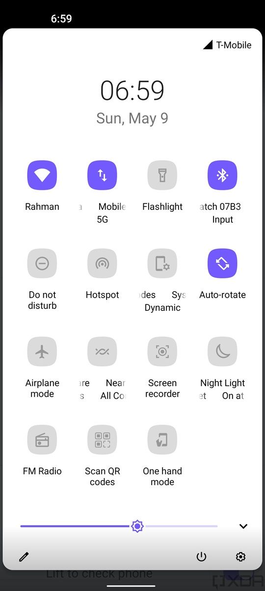 One-handed quick settings layout available in ZenUI 8
