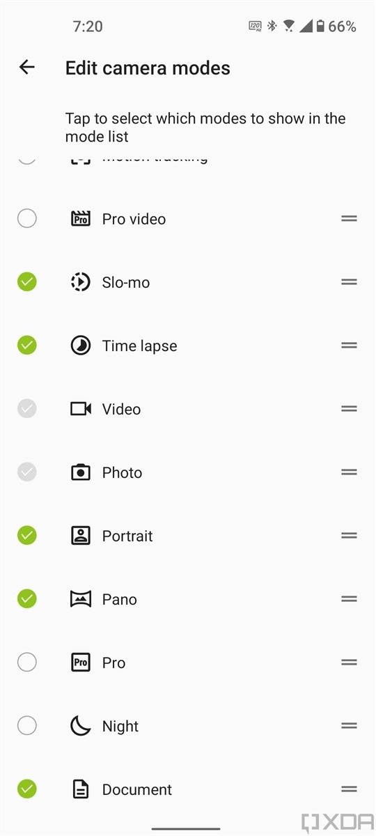 Editing camera modes in the ZenUI 8 camera app