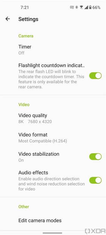 ASUS ZenFone 8 video settings