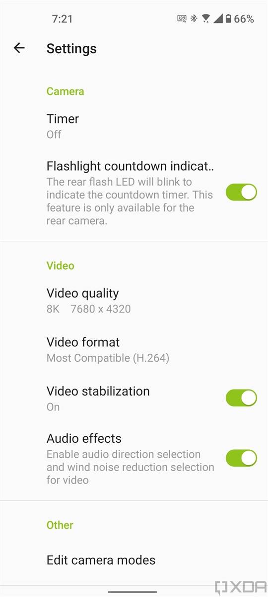 ASUS ZenFone 8 video settings