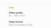 ASUS ZenFone 8 video settings