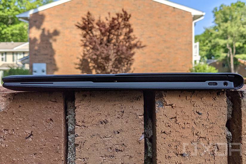 Side view of HP Elite Folio showing USB and 3.5mm port