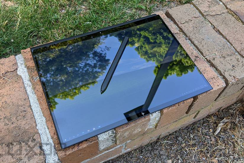 HP Elite Folio in tablet orientation with pen on top