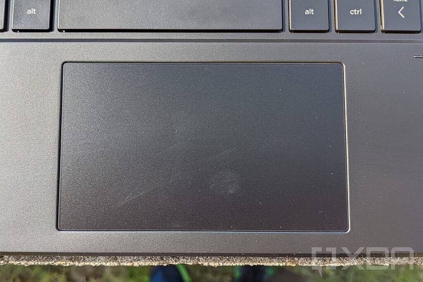 Top-down view of HP Elite Folio touchpad