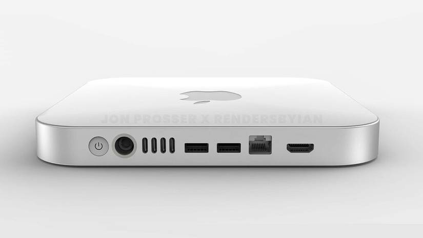 Mac mini rear view showing ports