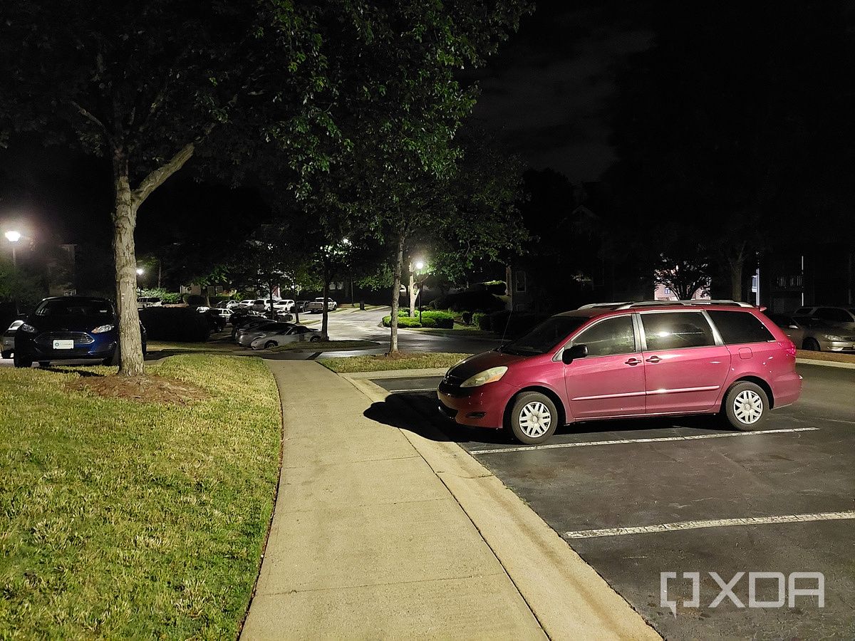 Night photo of a car