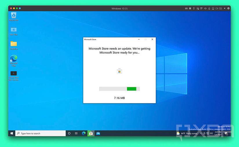 Microsoft Store updating in Windows 10 in Parallels