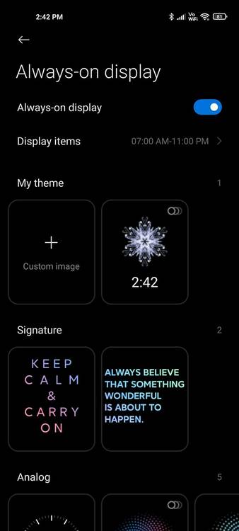 Xiaomi Always On Display