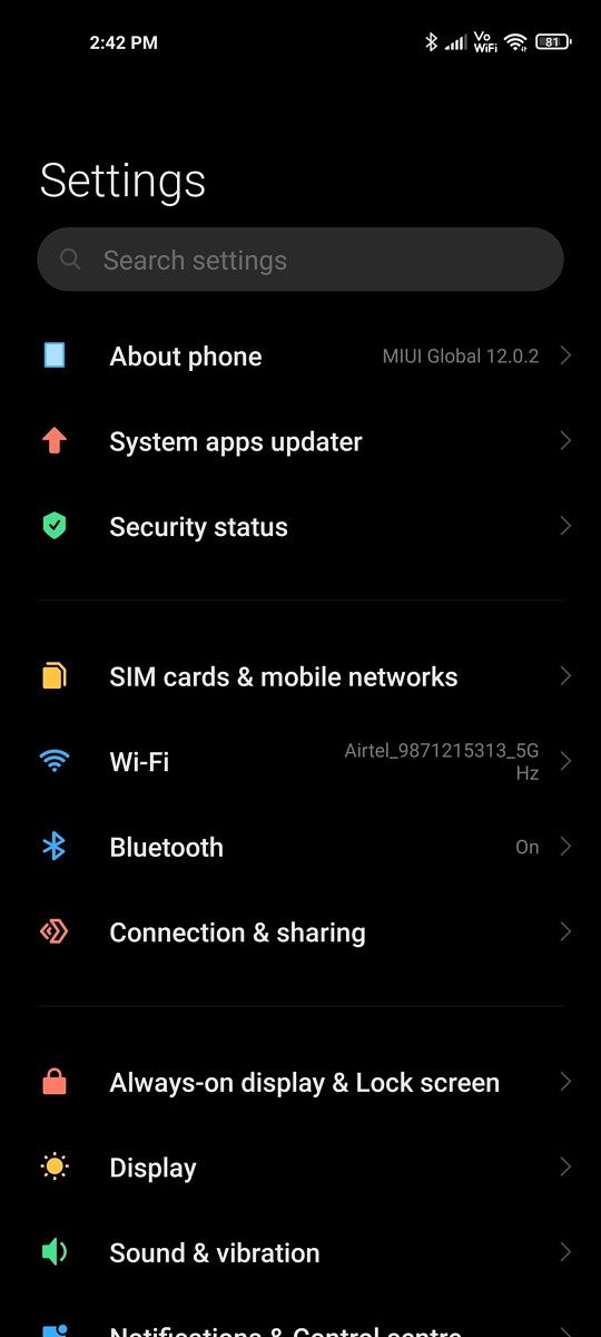 Xiaomi Settings