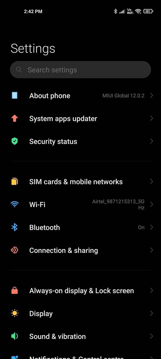 Xiaomi Settings
