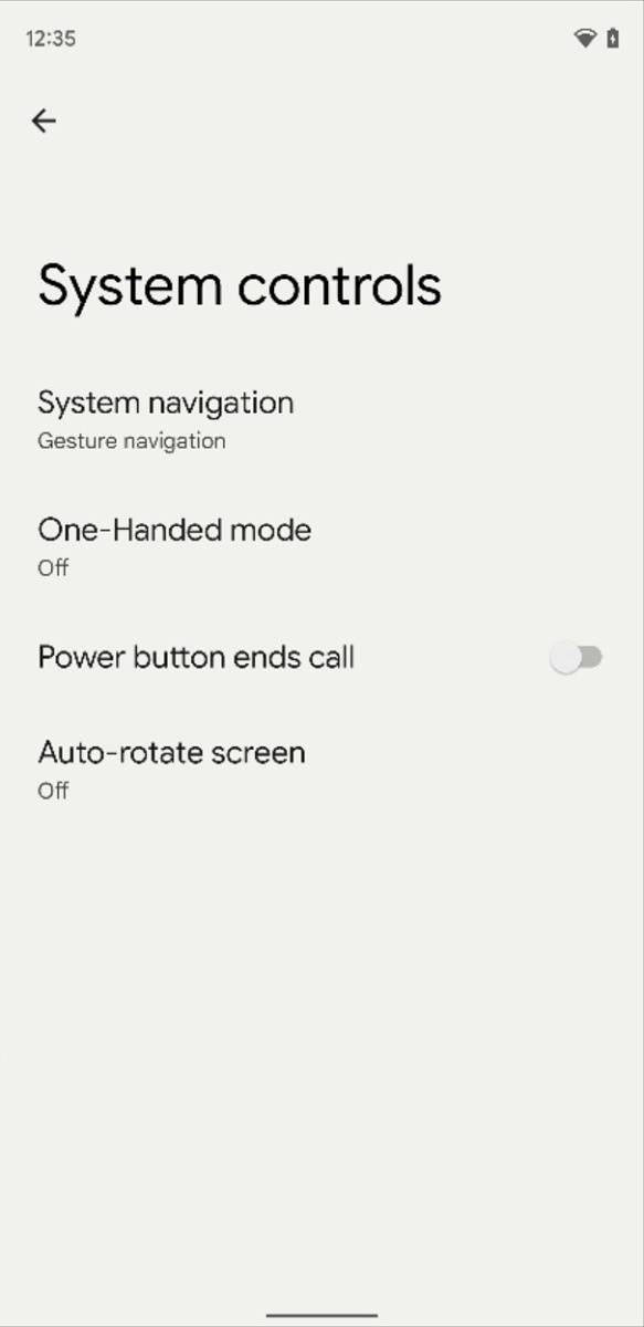 System controls in Android