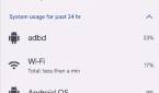 System battery usage info in Android 12 Beta 2