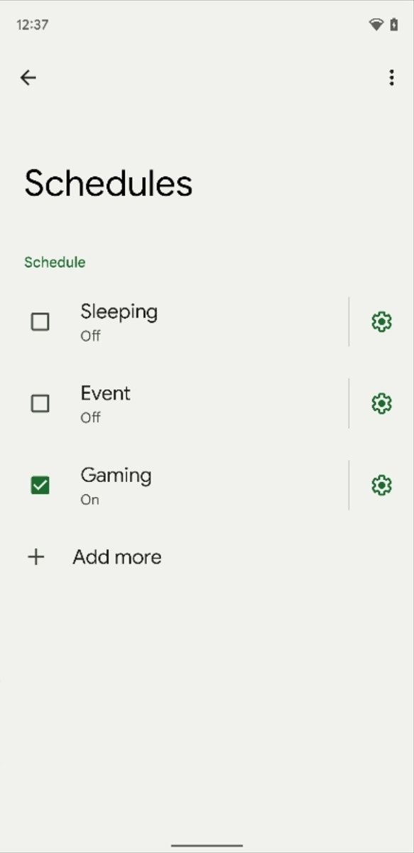 Gaming schedule on Android