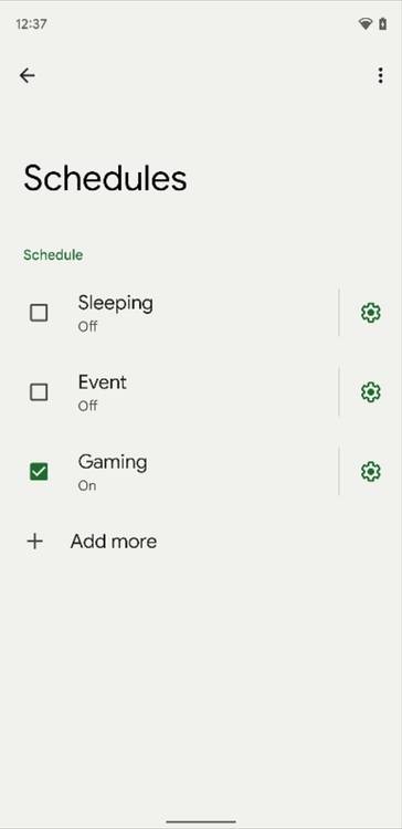 Gaming schedule on Android
