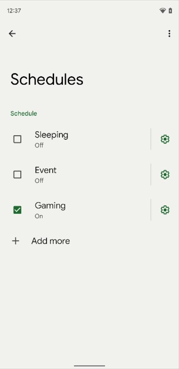 Gaming schedule on Android