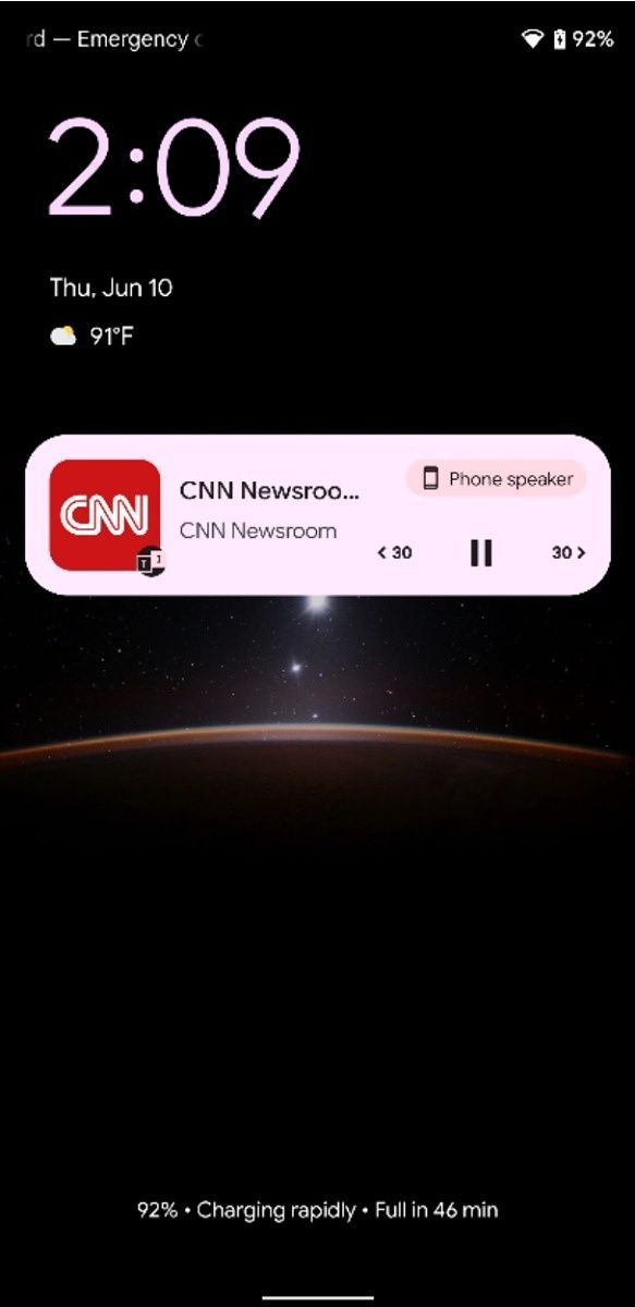 Media player in Android 12 Beta 2 redesigned