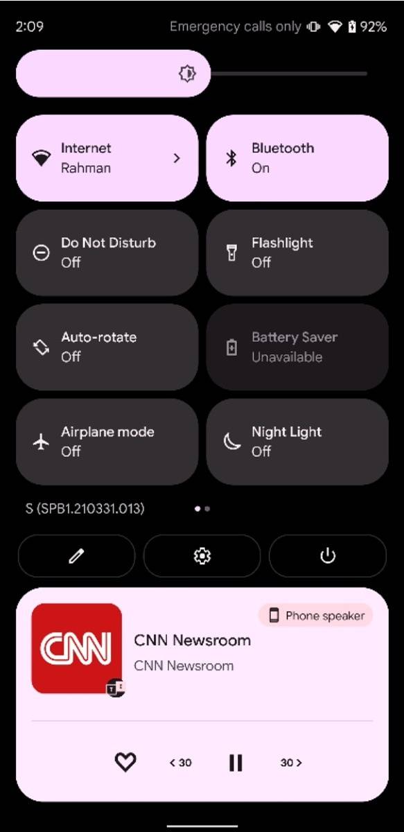 Media player in Android's notifications