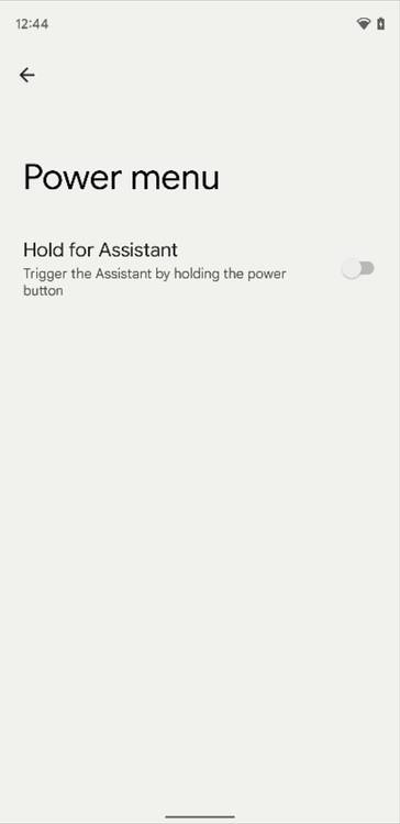 Power menu settings in Android 12 Beta 2