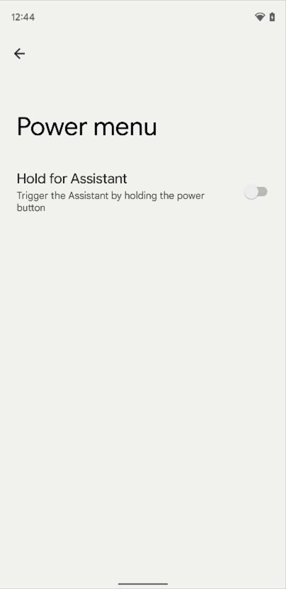 Power menu settings in Android 12 Beta 2