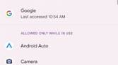 Permission management accessed through privacy dashboard of Android 12 Beta 2