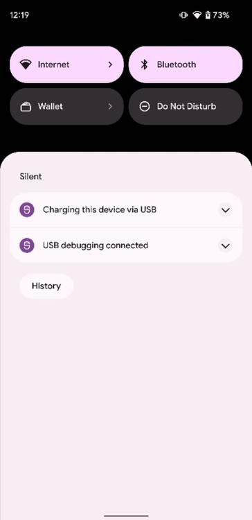 Notification panel in Android 12 Beta 2