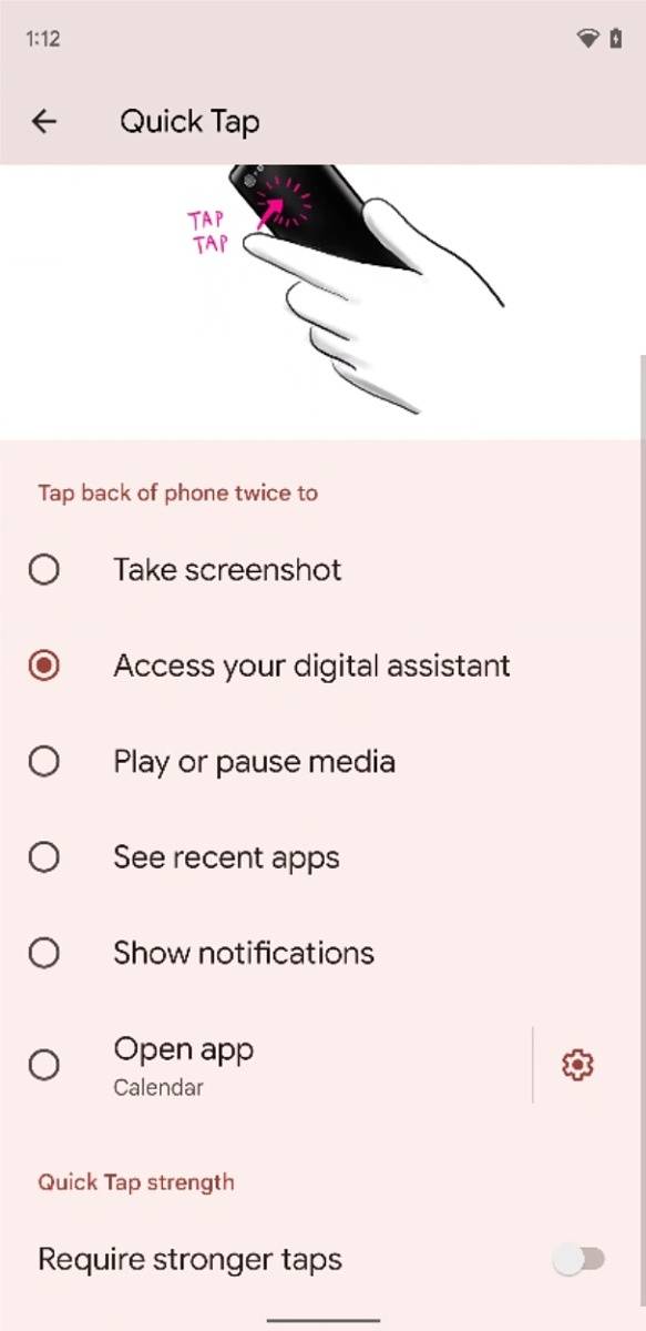 Quick Tap gesture in Android 12