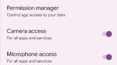 Toggles for camera and microphone access in Android 12