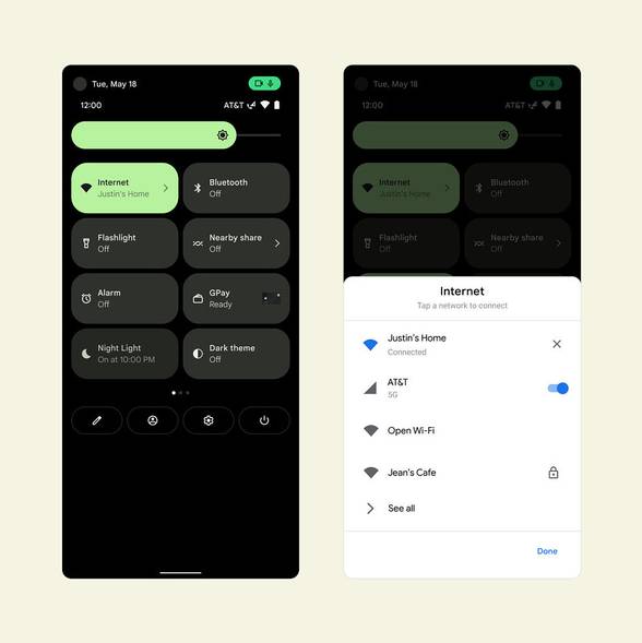 Internet panel in Android 12 Beta 2