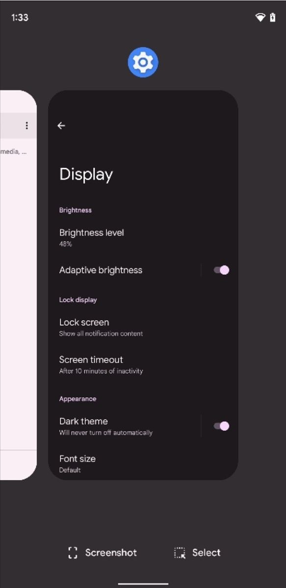 Android 12 Beta 2 opaque recent apps