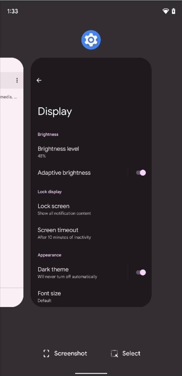 Android 12 Beta 2 opaque recent apps
