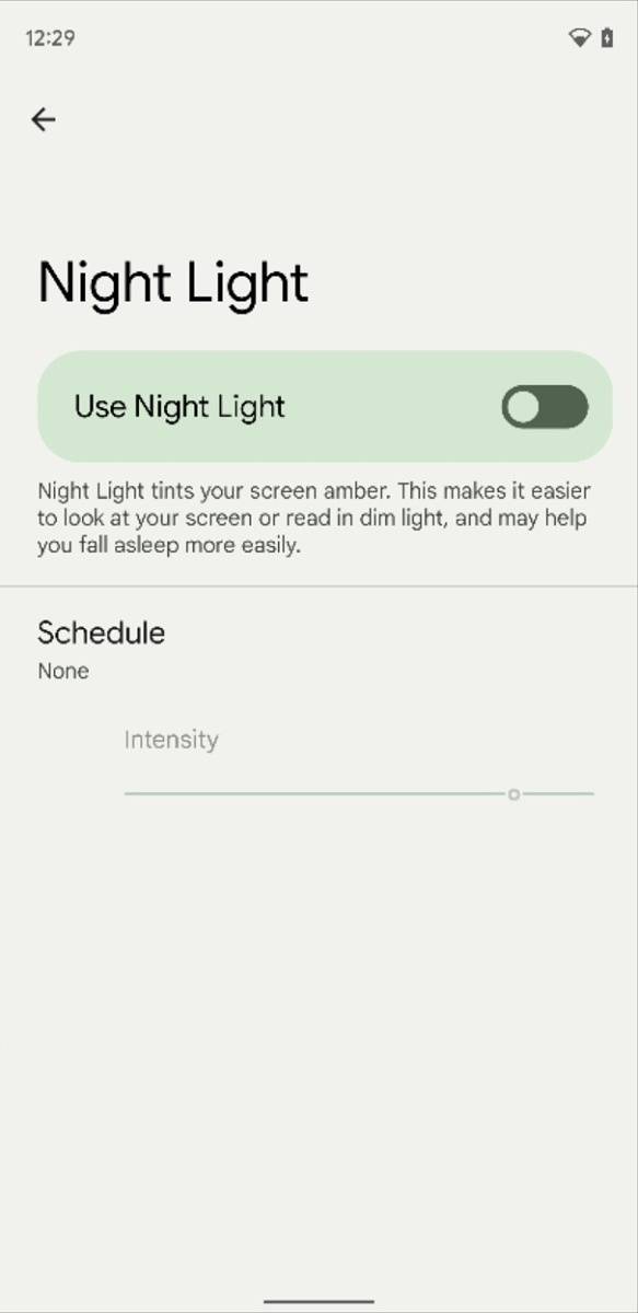 Android 12 Beta 2 Night Light theme setting